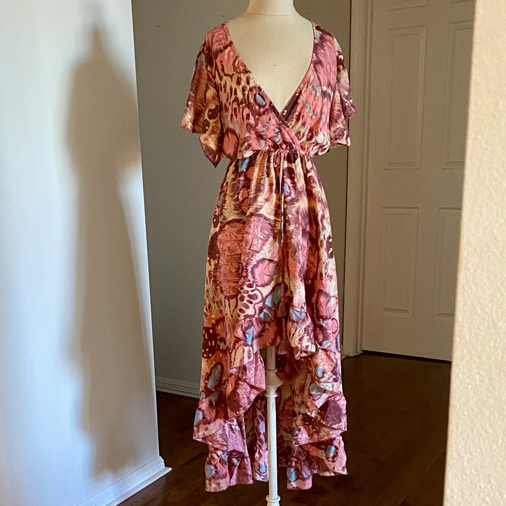 Elegant High Low Floral Dress NWT